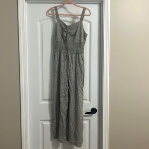 Jessica Simpson gray with white polka dots wide leg jumpsuit. New without tags.